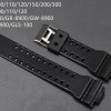 Ремінець для годинника Casio GA-100 / GD-120 / G-8900 / GA-150 / GA-200 / GLS-100 / GW-8900 Чорний глянсовий