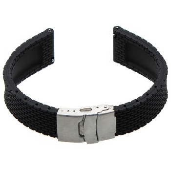 СИЛІКОНОВИЙ М'ЯКИЙ ЗМІННИЙ РЕМІНЕЦЬ ДЛЯ ГОДИННИК, З СИСТЕМОЮ ШВИДКОЙ ЗАМІНИ, ЗАСТІЖКА З НЕРЖАВЕЮЧОЇ СТАЛІ, 24 ММ