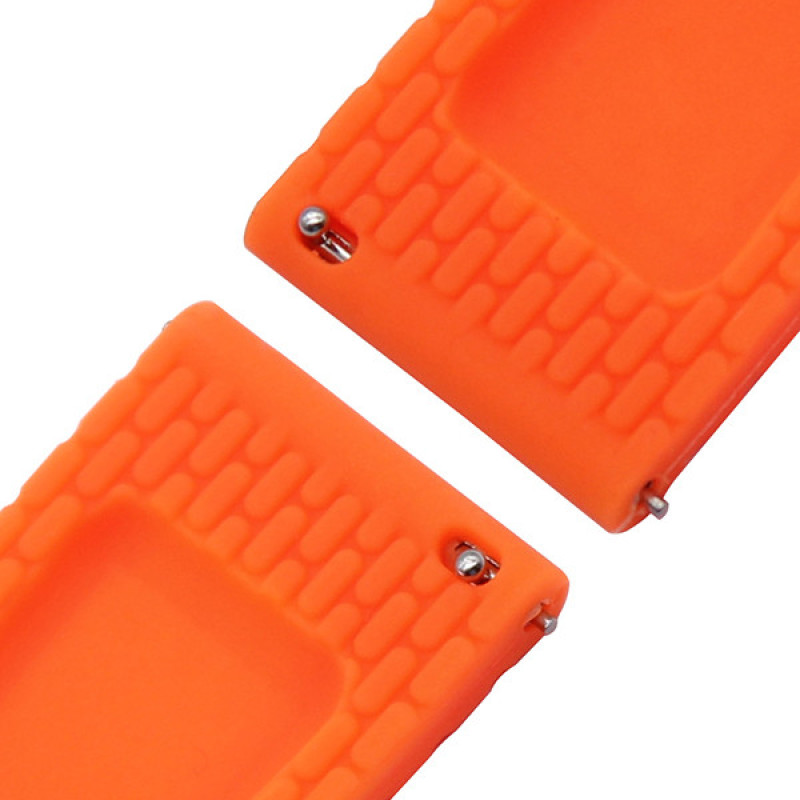 М'ЯКИЙ СИЛІКОНОВИЙ ЗМІННИЙ РЕМІНЕЦЬ ДЛЯ ГОДИННИКА З СИСТЕМОЮ ШВИДКОЇ ЗАМІНИ, ЗАСТІБКА З НЕРЖАВІЮЧОЇ СТАЛІ, 24 ММ Помаранчевий