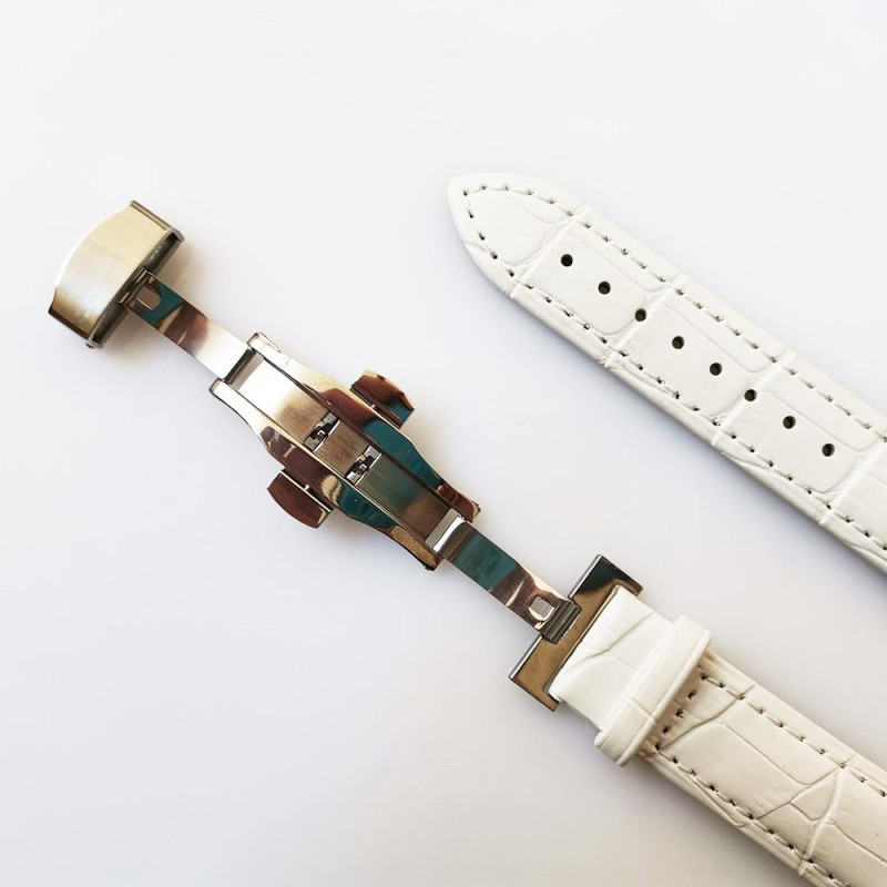 Змінний шкіряний ремінець для Apple Watch 38 / 40 / 41 / 42 / 44 / 45 / 49 мм Білий