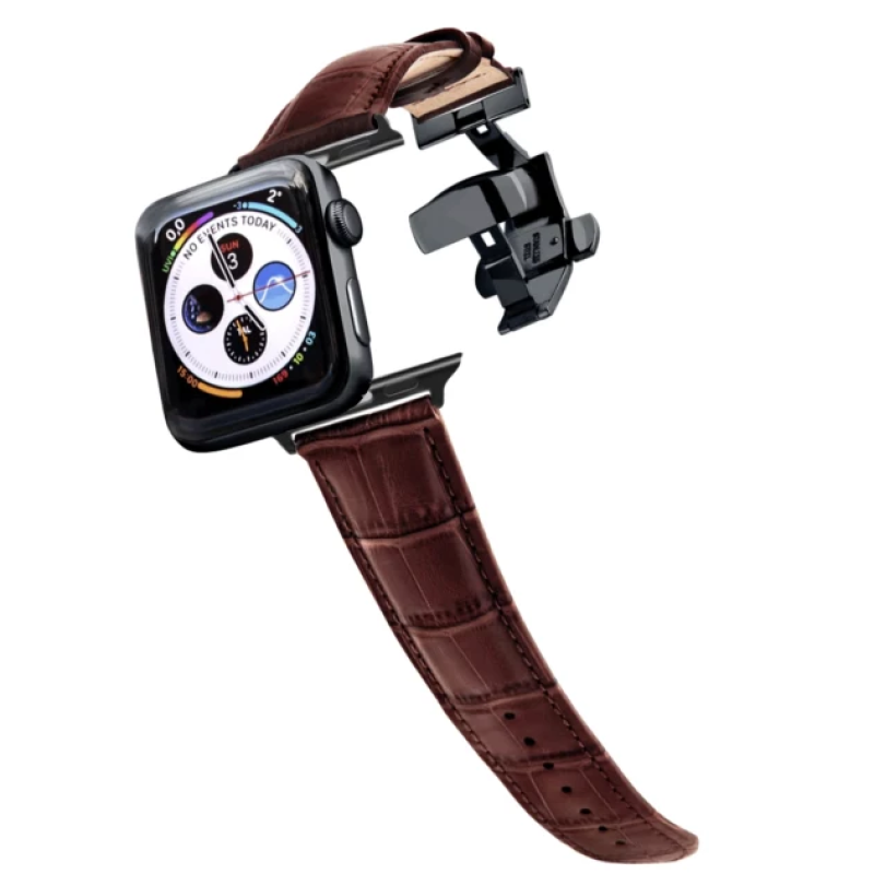 Змінний шкіряний ремінець для Apple Watch 38 / 40 / 41 / 42 / 44 / 45 / 49 мм Коричневий