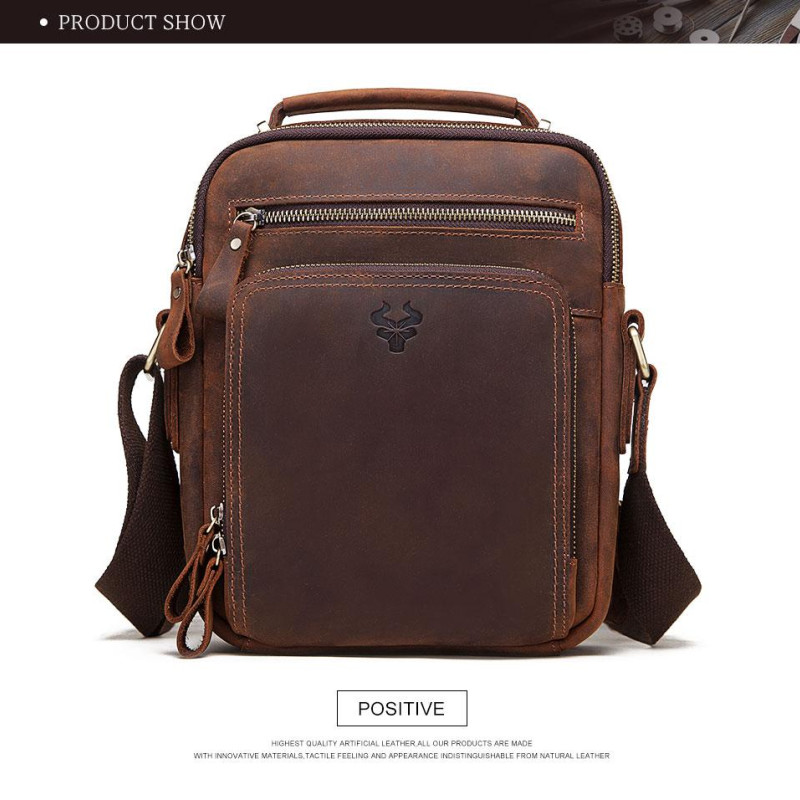 Чоловіча сумка з натуральної шкіри CRAZY HORSE крейзі хорс