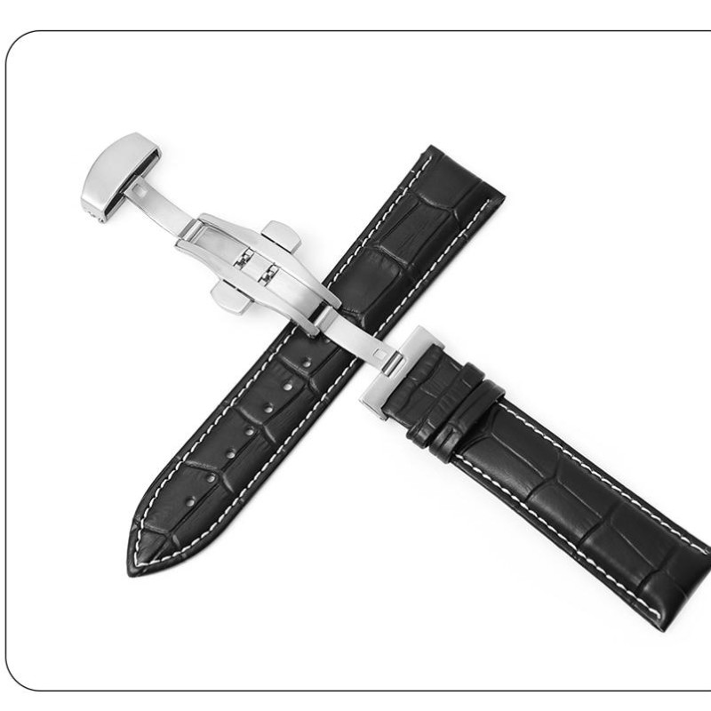 Змінний шкіряний ремінець 22 мм із застібкою "метелик"