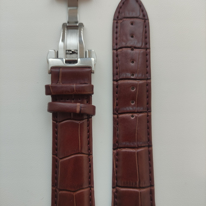 Змінний шкіряний ремінець 20 мм Коричневий