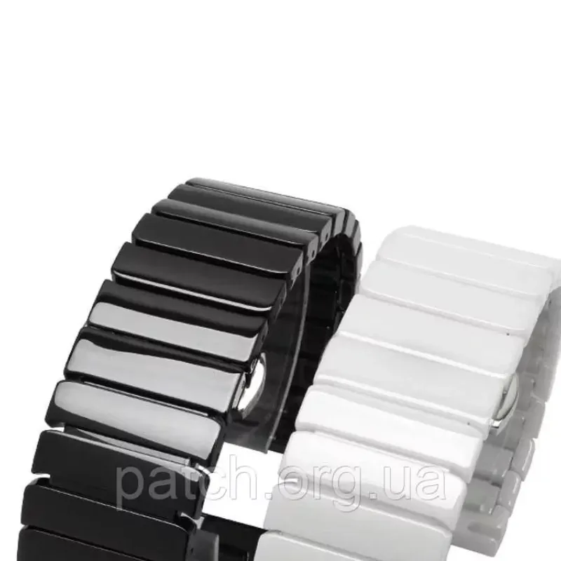 Браслет для годинника керамічний, глянцевий. 22 мм.