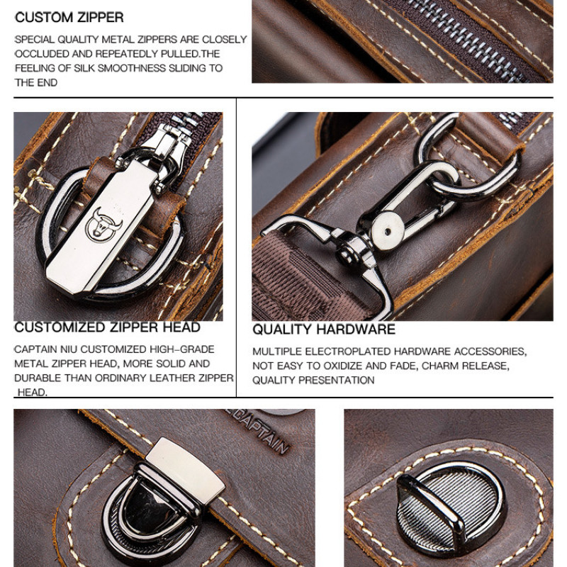 Чоловіча сумка з натуральної шкіри CRAZY HORSE крейзі хорс, месенджер для телефону, сумка на ремінь, на плече