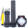 Casio ремінець + безель (рант) для G-SHOCK GA-100 / GA-110 / GA-120 / GD-100 / GD-100 / GD-120/ GAX-100/GLS-100 Матовий Чорний із