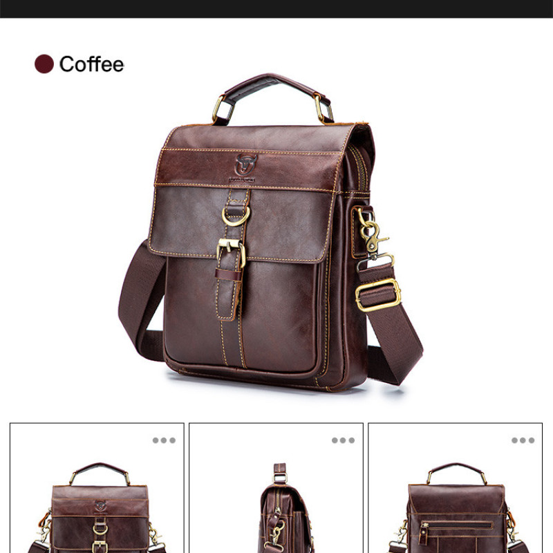 Шкіряна повсякденна ділова чоловіча сумка з натуральної шкіри. Чорна