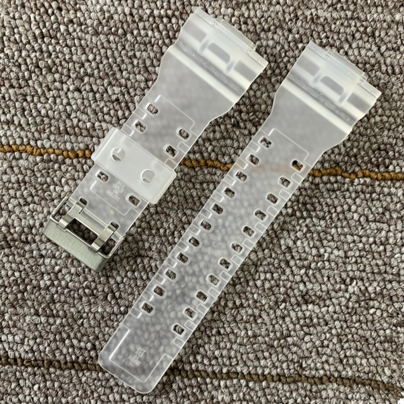 Ремінець для годинника Casio GA-100 / GD-120 / G-8900 / GA-150 / GA-200 / GLS-100 / GW-8900 Прозорий