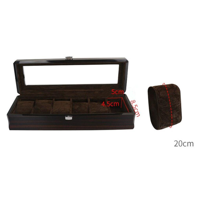 Розкішна дерев'яна коробка для годинника з 6 відділеннями
