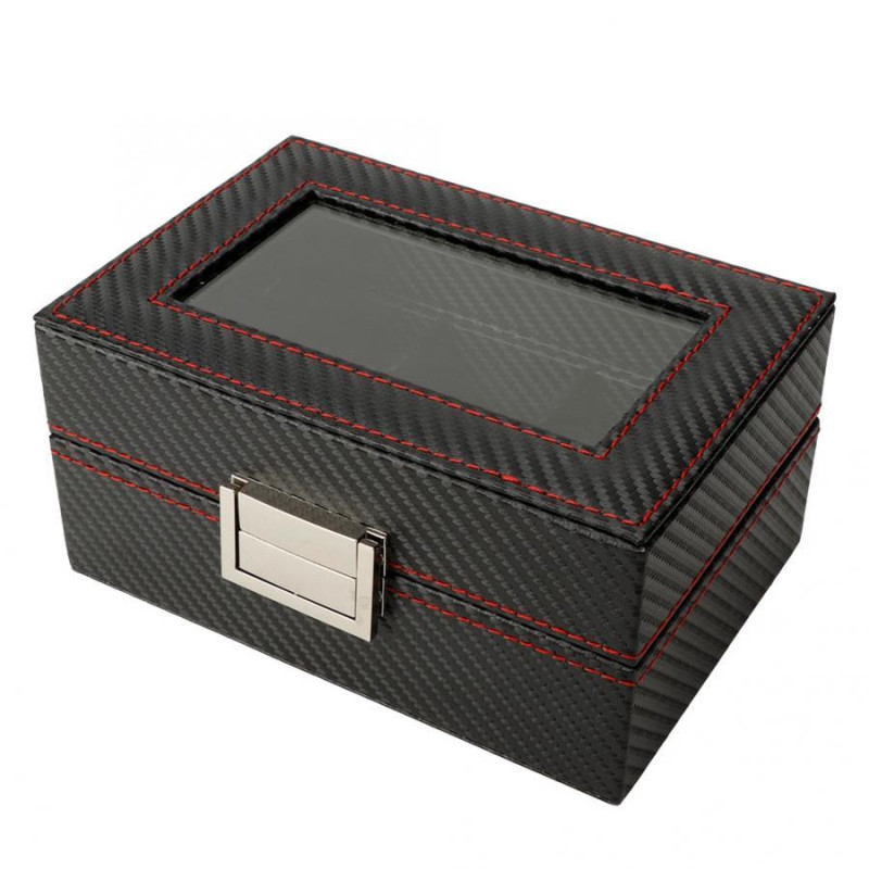 Скринька для годинника з вуглецевого волокна на 3 відділення