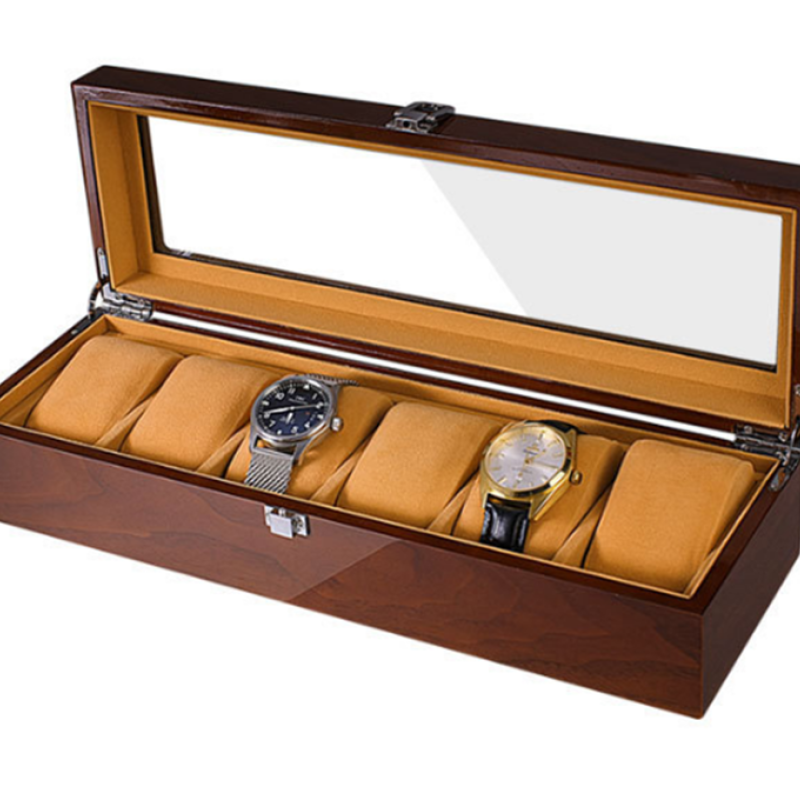 Розкішна дерев'яна коробка для годин з 6 відділами