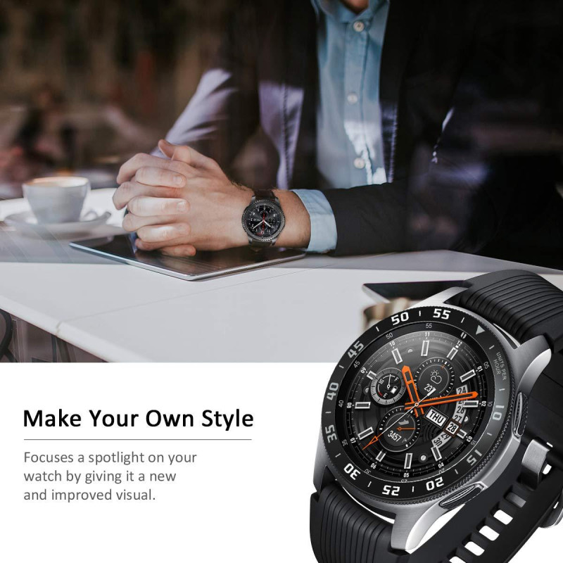 Захисний безель для Samsung Gear S3 / Galaxy Watch 46 mm. Чорний