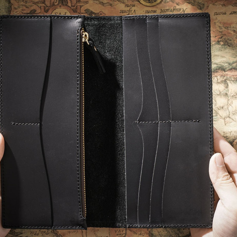 Вінтажний гаманець із натуральної шкіри Crazy Horse з відділенням для монет.