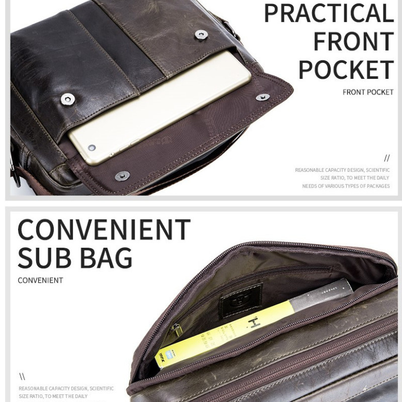 Повсякденна ділова чоловіча сумка з натуральної шкіри