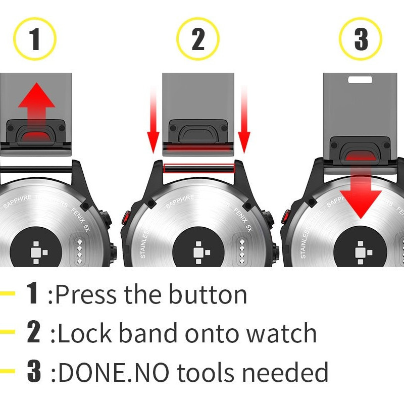Ремінець для Garmin Fenix 7X / Enduro / 6X / 6X Pro / Tactix Delta/ 5X /5X Plus/3 HR /Quatix 3 /Quick Fit/26м Сірий