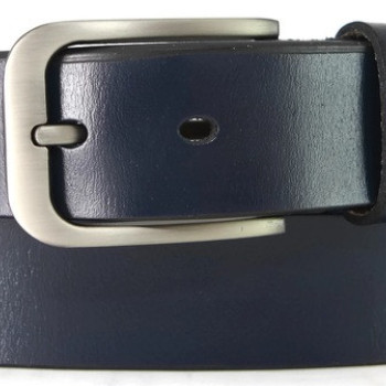 Чорний однотонний ремінь з натуральної шкіри під штани