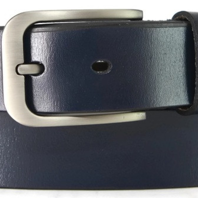 Чорний однотонний ремінь з натуральної шкіри під штани