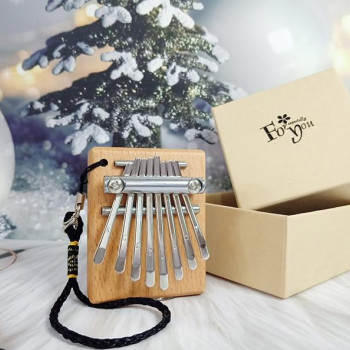 Міні калімба на 8 язичків (нот), з натурального дерева. Коричневий