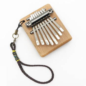 Міні калімба на 8 язичків (нот), з натурального дерева. Коричневий