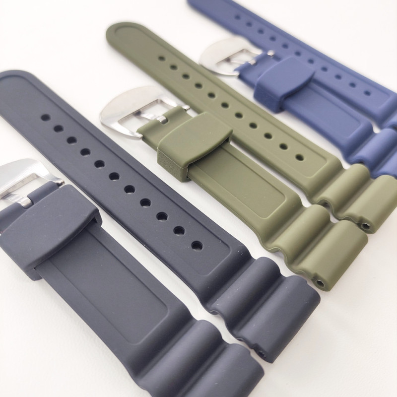 Сіліконовий ремішок для годинника преміум-класу, 22 мм Зелений