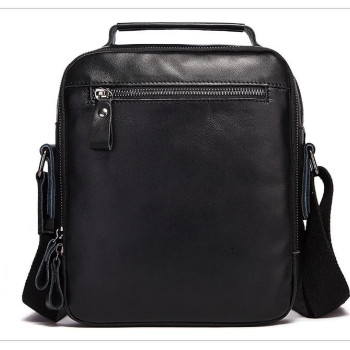 Чоловіча сумка з натуральної шкіри. Чорна