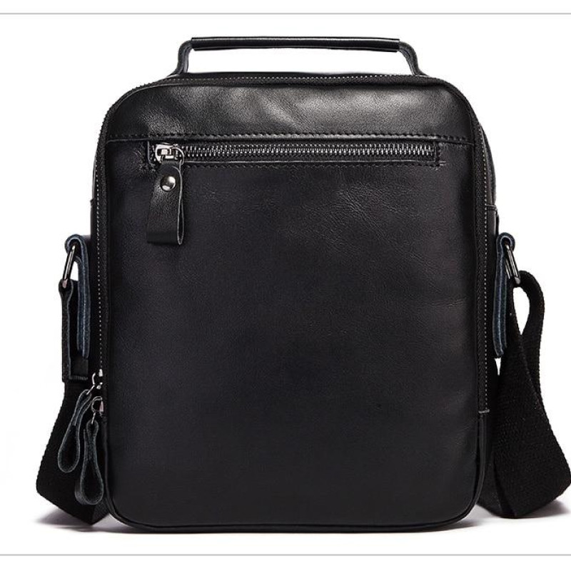Чоловіча сумка з натуральної шкіри. Чорна