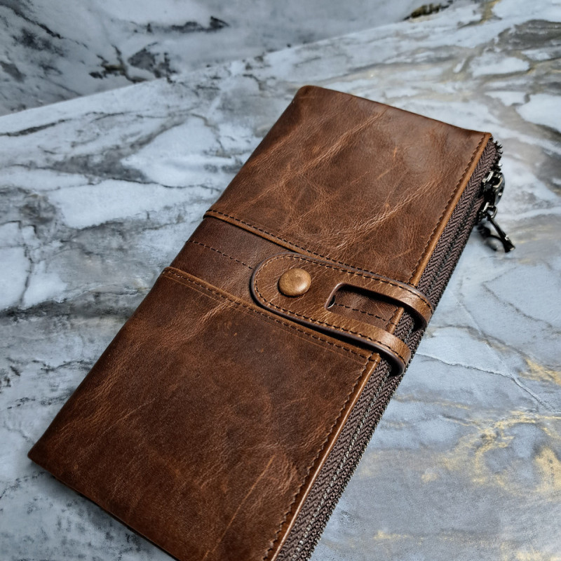 Гаманець довгий із натуральної шкіри. Портмоне. Шкіряний гаманець клатч унісекс