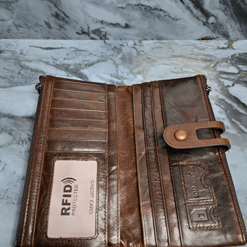 Гаманець довгий із натуральної шкіри. Портмоне. Шкіряний гаманець клатч унісекс