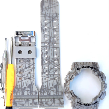 Casio ремінець + безель (рант) для G-SHOCK GA-100 / GA-110 / GA-120 / GD-100 / GD-100 / GD-120/ GAX-100/GLS-100 Матовий