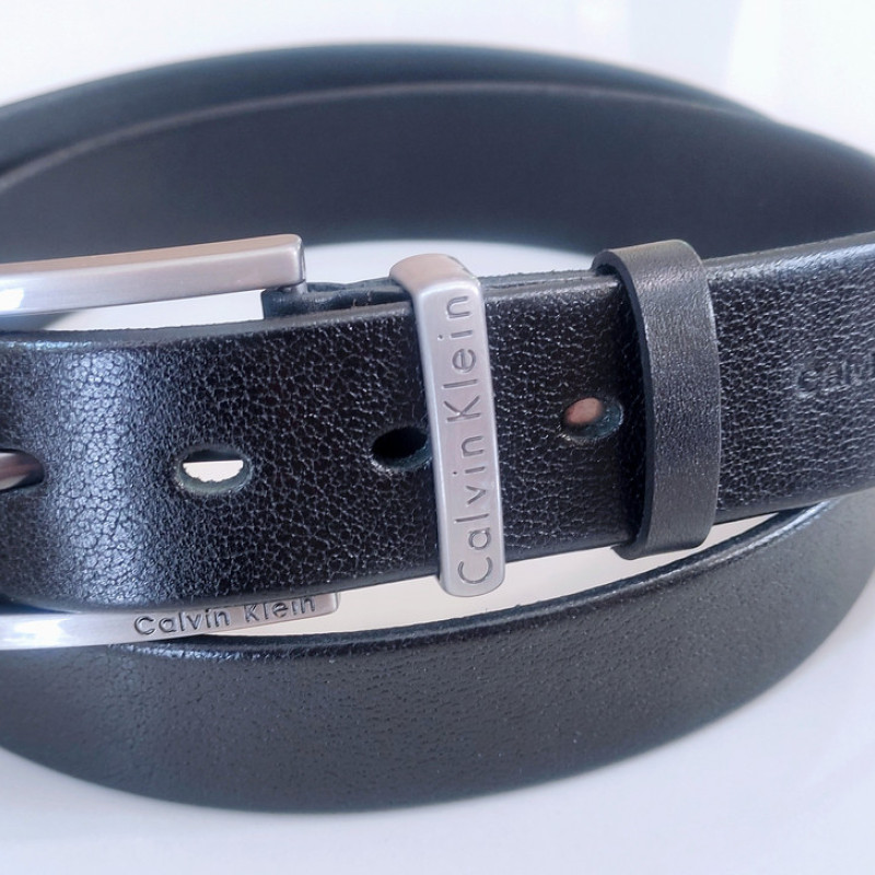 Чоловічий ремінь шкіряний класичний. Чорний