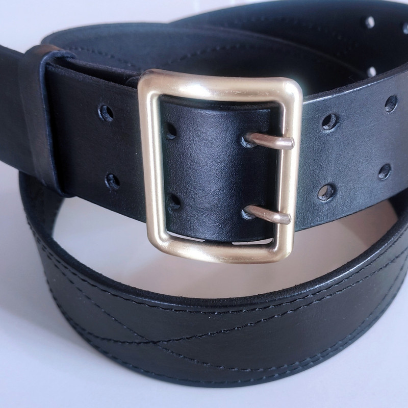 Ремінь військовий портпея шкіряний. Чорний 1200