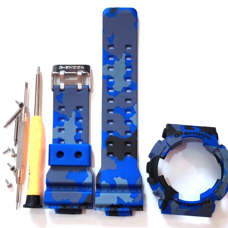 Casio ремінець + безель (рант) для годинника G-SHOCK GA-120 / GA-100 / GA-110 / GD-100 / GD-120 / GD-110/GAX-100/GLS-100 Камуфляж
