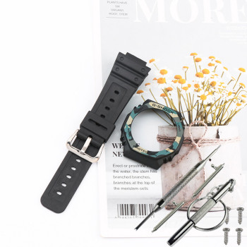 Ремішок, безель (рант) для годин Casio G-SHOCK GA-2100 / GA-2110 Черный камуфляж