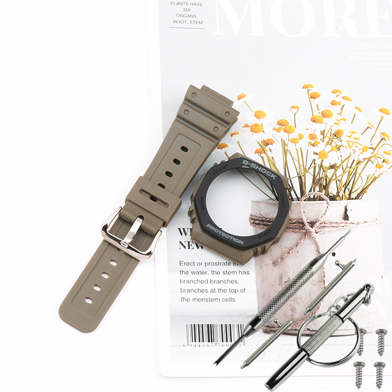 Ремішок, безель (рант) для годин Casio G-SHOCK GA-2100 / GA-2110 Зелений