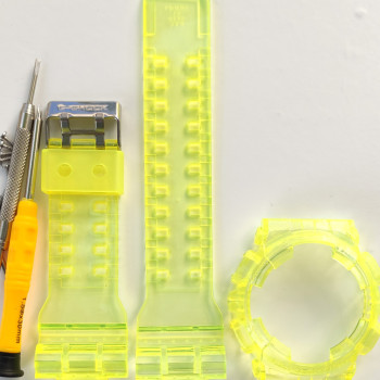 Casio ремінець + безель (рант) для G-SHOCK GA-100 / GA-110 / GA-120 / GD-100 / GD-100 / GD-120/ GAX-100/GLS-100 Матовий Прозорий.