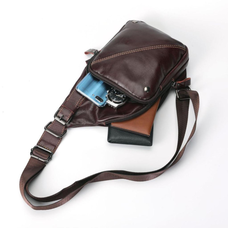 Повсякденна, міська сумка з натуральної шкіри через плече, слінг