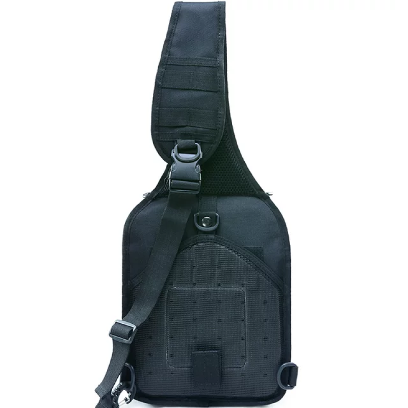 Нагрудна сумка з швидким скиданням чоловіча тактична сумка на багато відділень багатофункціональна. Чорна