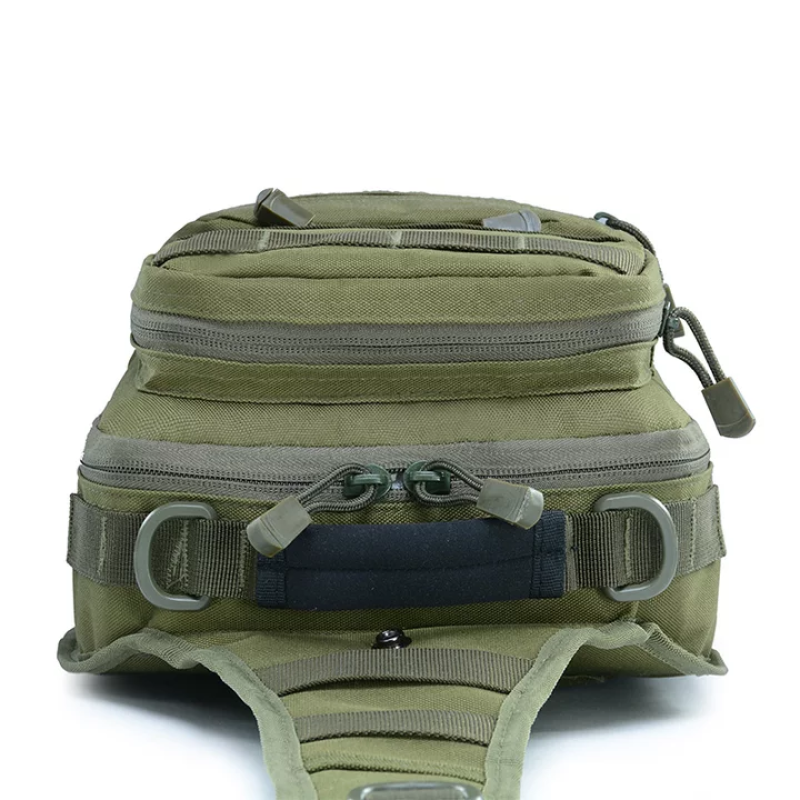 Нагрудна сумка з швидким скиданням чоловіча тактична сумка на багато відділень багатофункціональна. Зелена