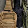 Нагрудна сумка з швидким скиданням чоловіча тактична сумка на багато відділень багатофункціональна. Койот