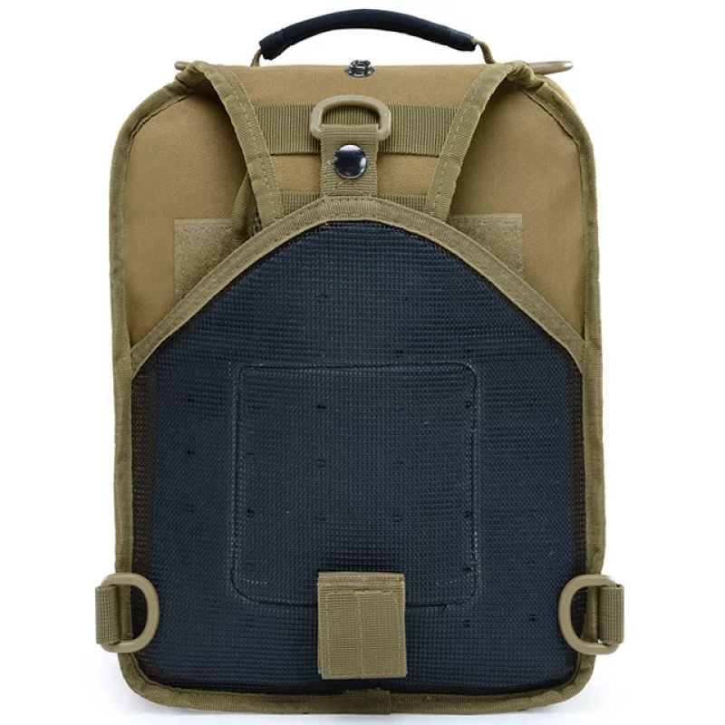 Нагрудна сумка з швидким скиданням чоловіча тактична сумка на багато відділень багатофункціональна. Койот