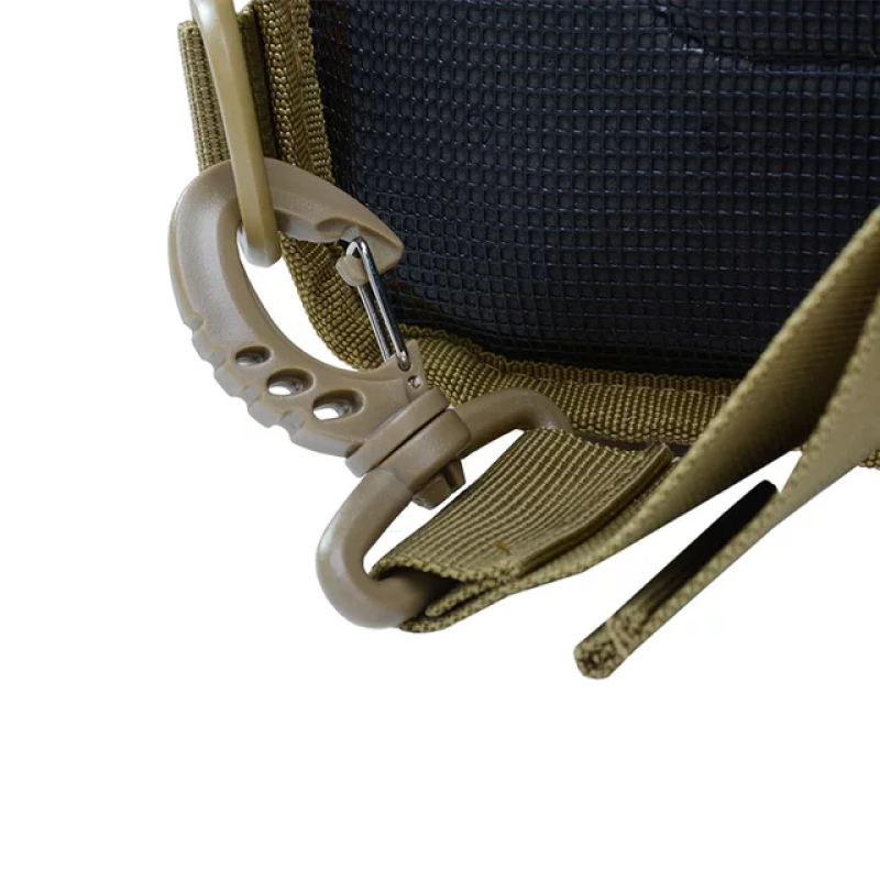 Нагрудна сумка з швидким скиданням чоловіча тактична сумка на багато відділень багатофункціональна. Койот