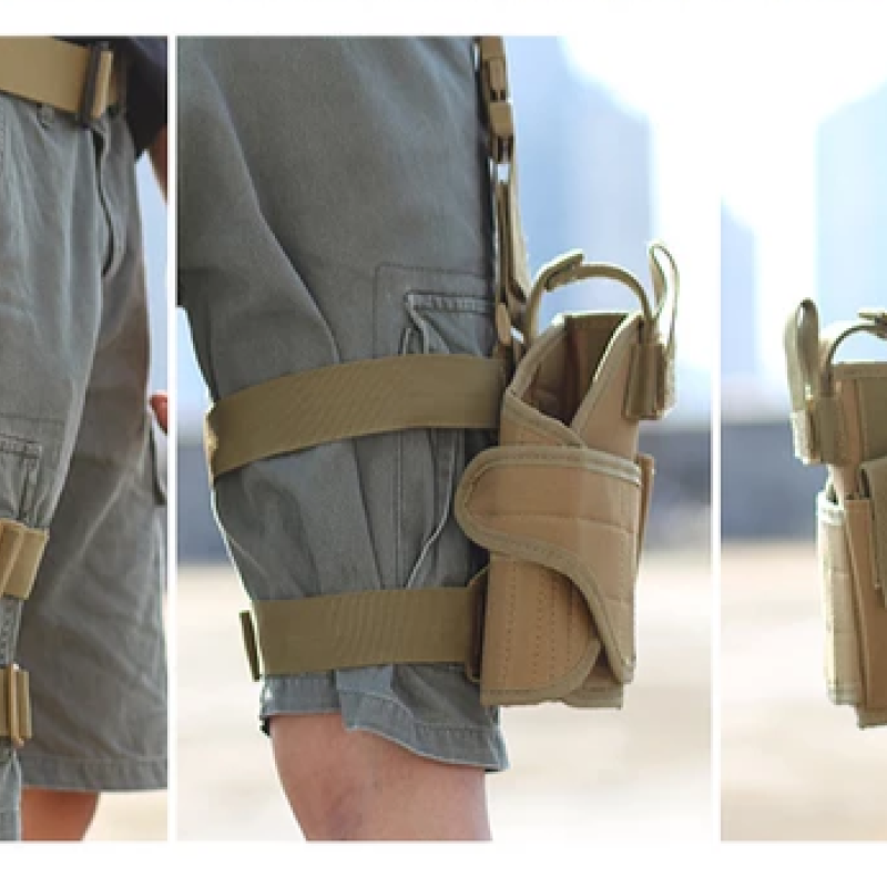 Тактична кобура на ногу універсальна для пістолета. Чорна