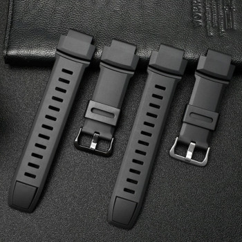 Ремішок для Casio Protrek PRW 3500 / 2500 / 5100 PRG - 260 / 270 / 550 / 250 Чорний застібку срібла