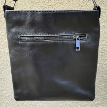 Чоловіча сумка із натуральної шкіри. Чорна