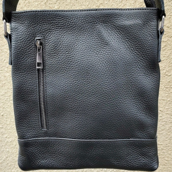 Чоловіча сумка із натуральної шкіри. Чорна