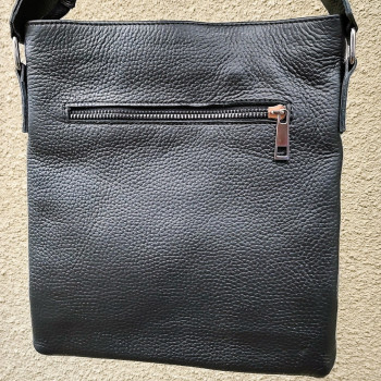Чоловіча сумка із натуральної шкіри. Чорна