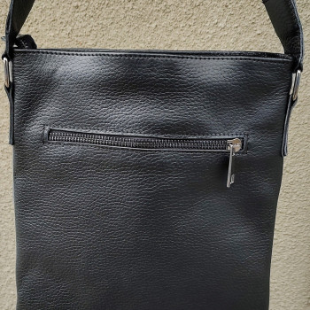 Чоловіча сумка із натуральної шкіри. Чорна
