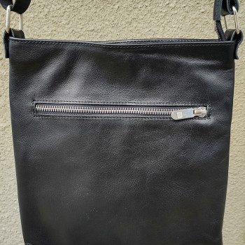 Чоловіча сумка із натуральної шкіри. Чорна