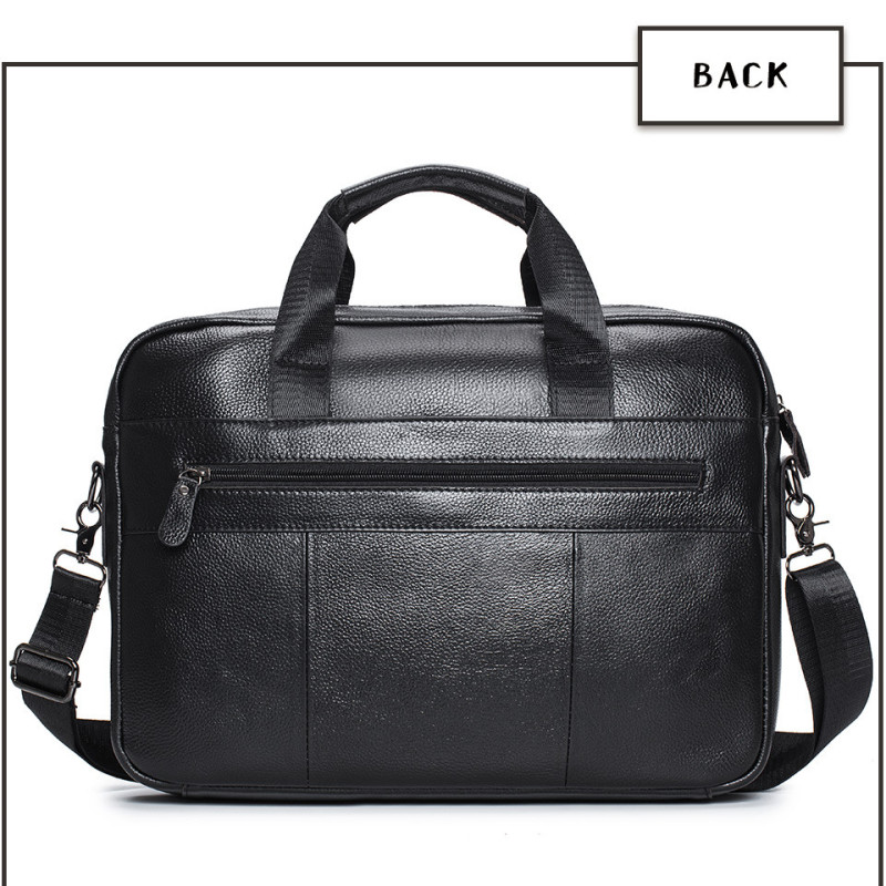 Чоловічий діловий портфель з натуральної шкіри, повсякденна сумка через плече в стилі ретро